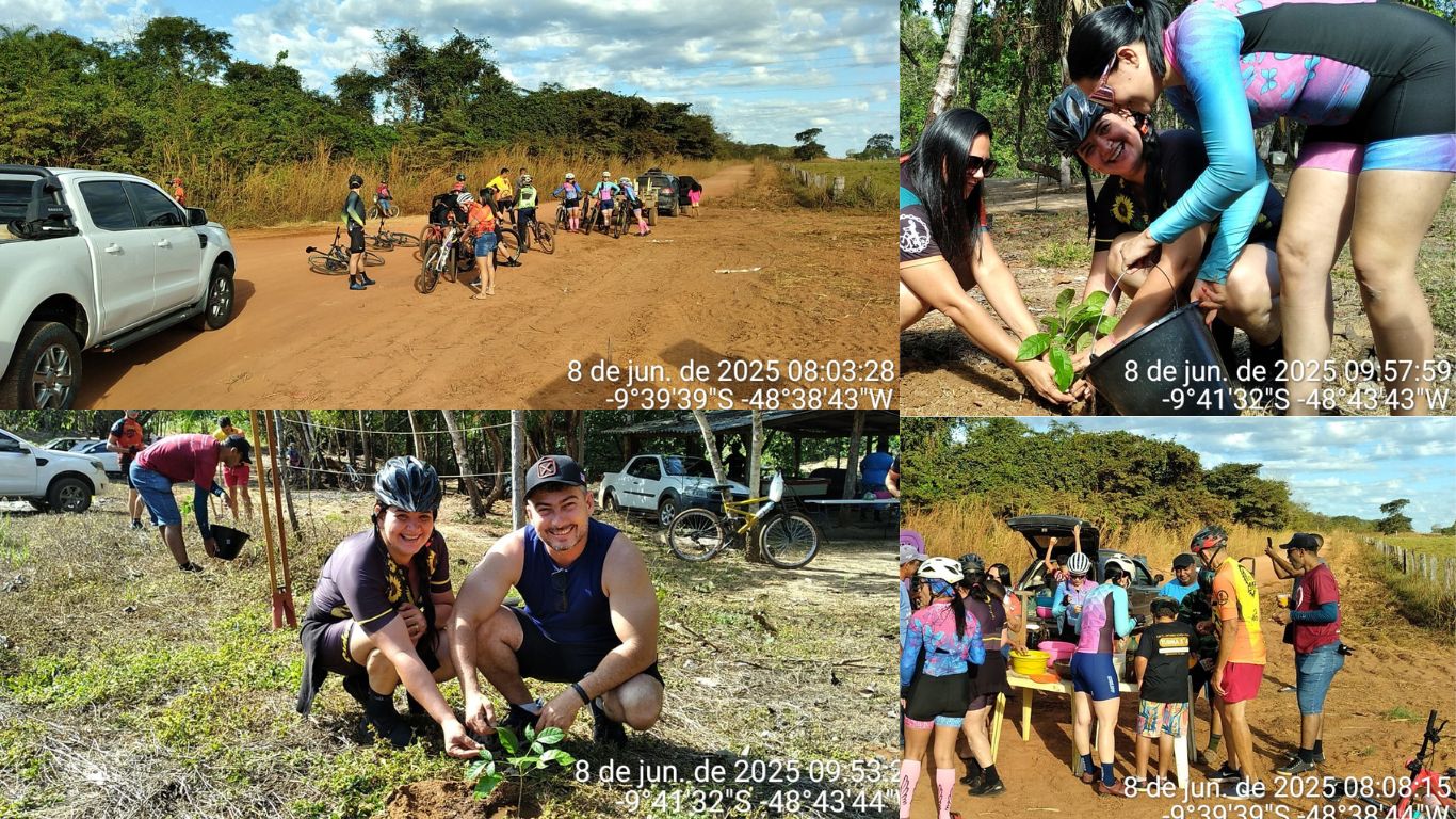 Prefeitura de Miranorte realiza mobilização de sensibilização educativa através de Pedal Ecológico com plantio de mudas nativas